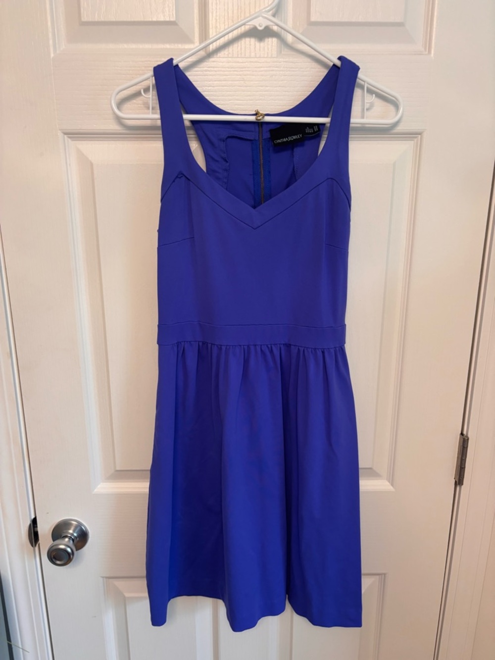 Cynthia Rowley V-Neck Sleeveless Royal Blue Mini Dress